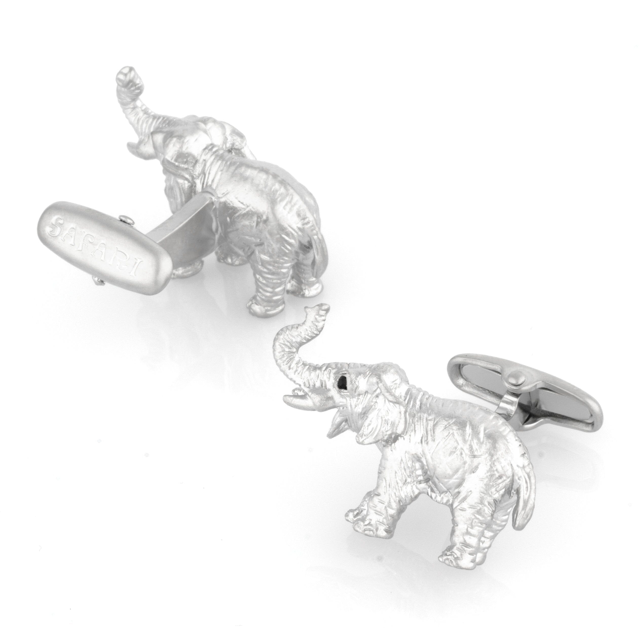 Brushed Silver Elephant Cufflinks Novelty Cufflinks Clinks Australia 