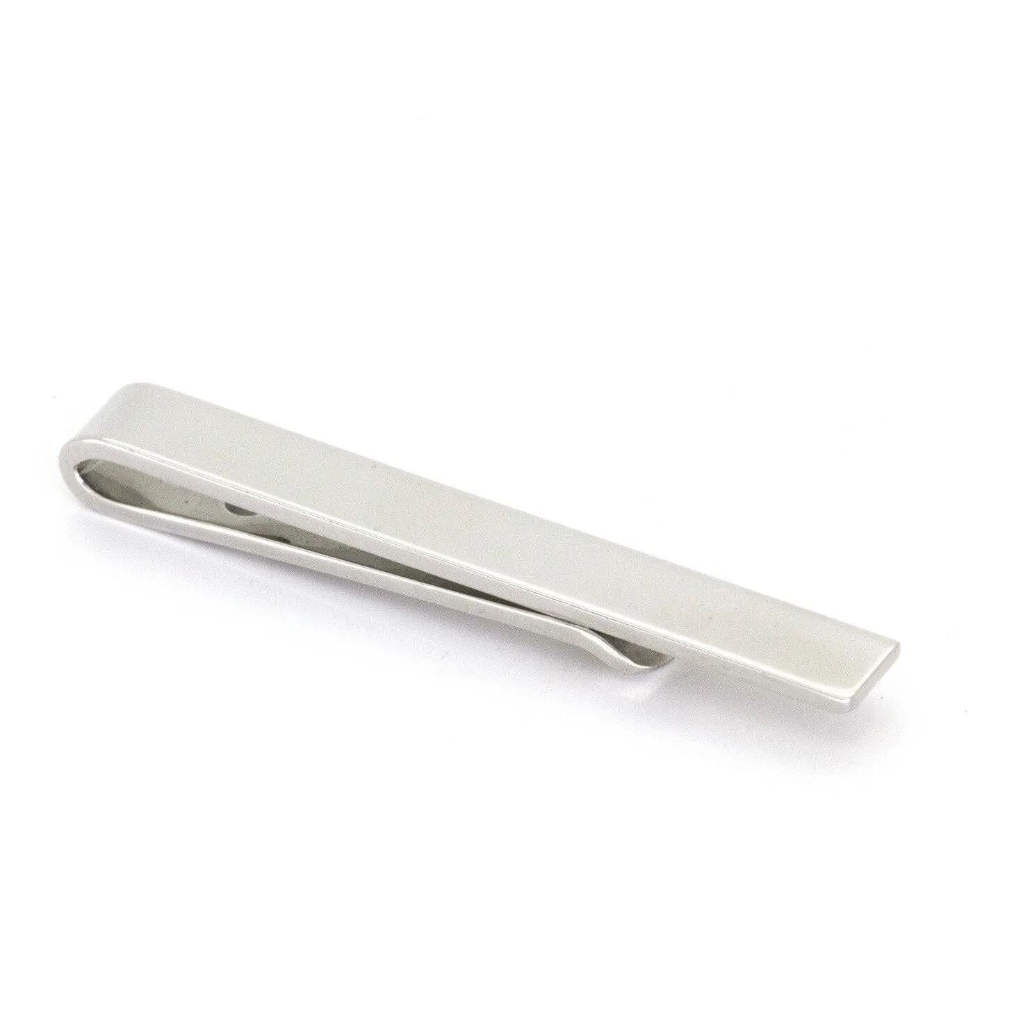 Shiny Silver Small Tie Bar Tie Clips Clinks 