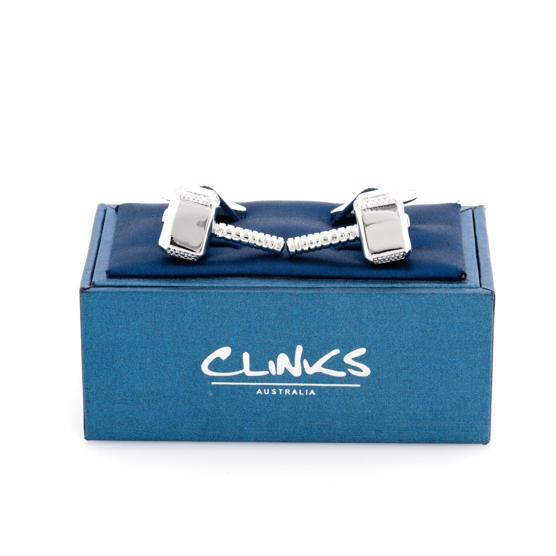 Thor Style Hammer Cufflinks Silver Novelty Cufflinks Clinks Australia 