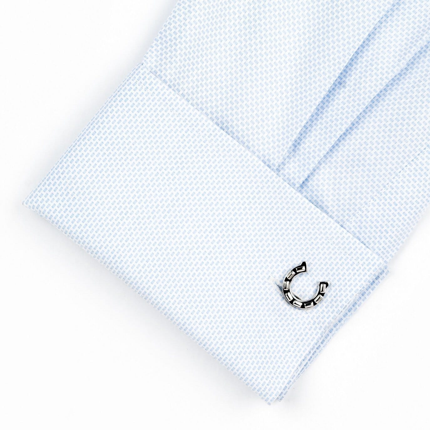 Silver Horseshoe Cufflinks Novelty Cufflinks Clinks Australia 