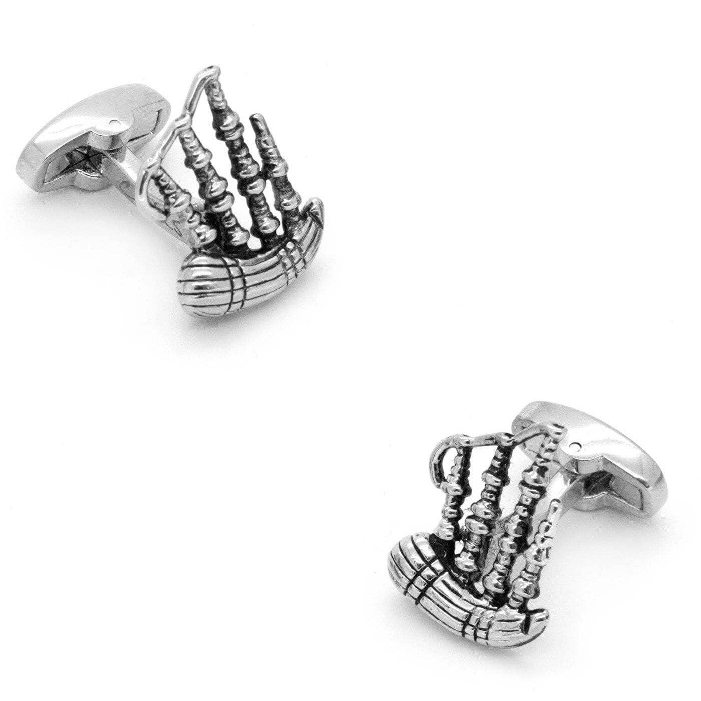 Scottish Bagpipe Cufflinks Silver Novelty Cufflinks Clinks Australia 