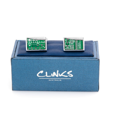 Upcycled Rectangular Circuit Board Cufflinks