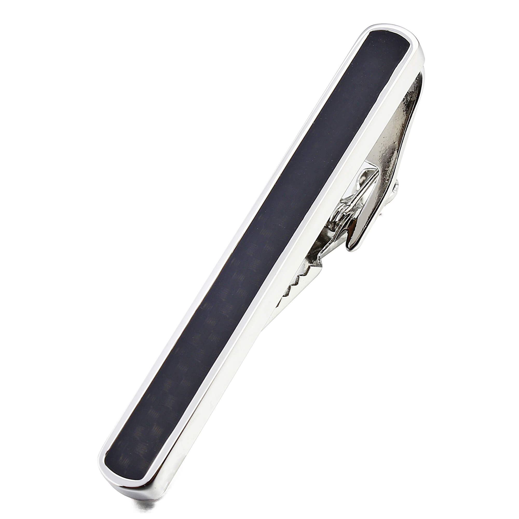 Black Woven Pattern Cufflink and Tie Clip Set