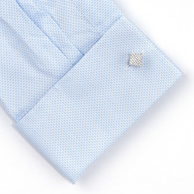 Silver Diamond Textured Cube Cufflinks