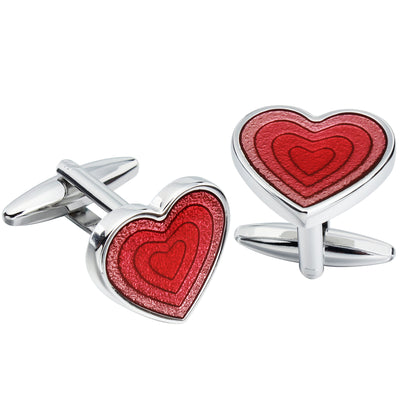 Red Heart Shaped Cufflinks