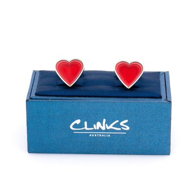 Red Heart Shaped Cufflinks