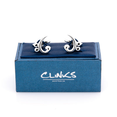 Bass Clef Silver Cufflinks