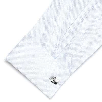 Wedding Bride Groom Couple in Black, White Silver Wedding Cufflinks