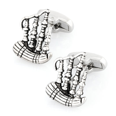 Scottish Bagpipes Cufflinks Silver
