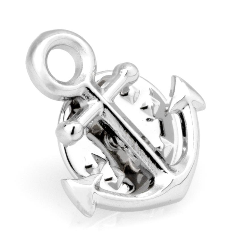 Shiny Silver Anchor Lapel Pin, Lapel Pin, Cuffed Lapel Pin, Clinks Australia Lapel Pin, Shiny Silver, LP3093, Cuffed, Clinks, Clinks Australia, Men's Lapel Pin