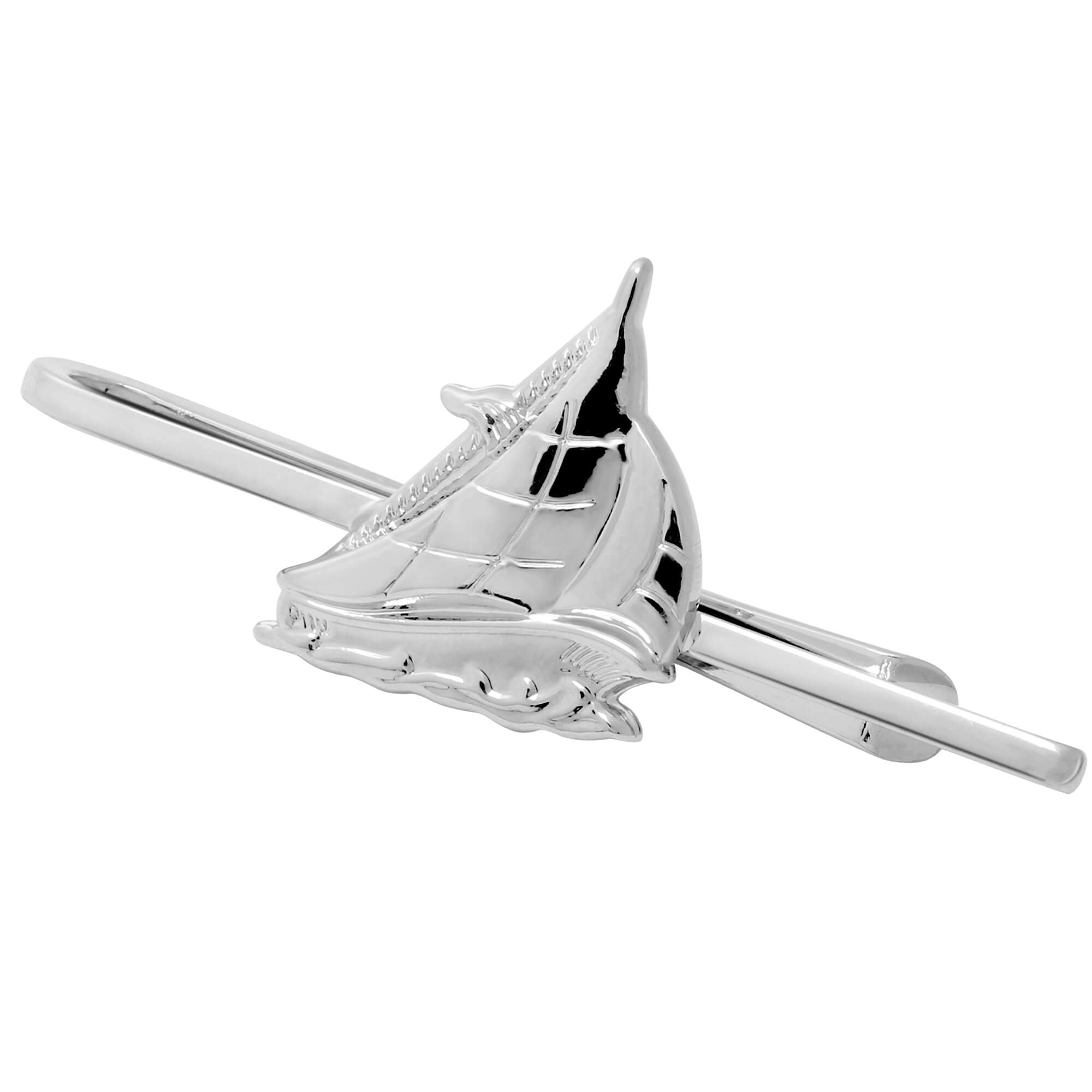 Sailing Tie Bar in Shiny Silver