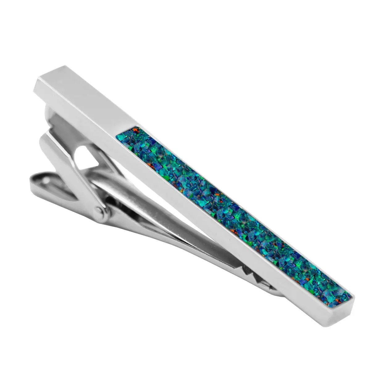 Silver Australian Ocean Opal Tie Clip