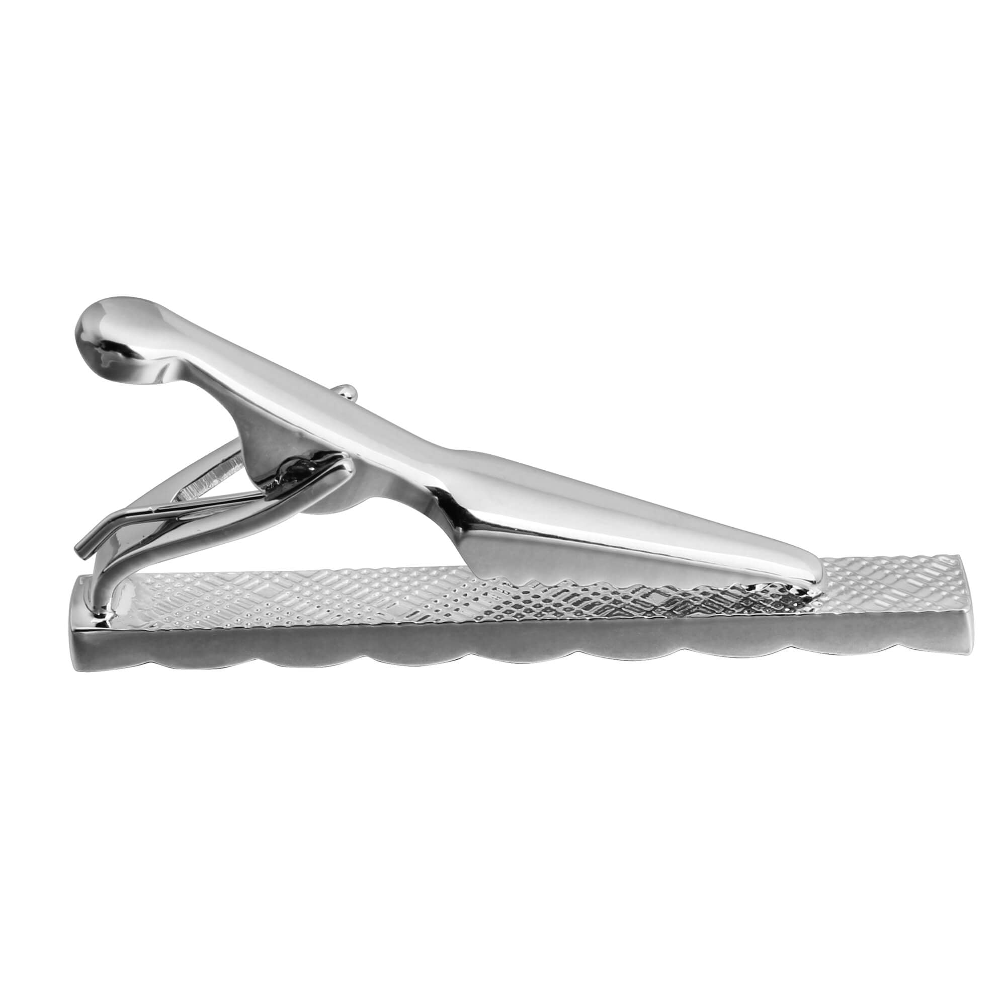 Silver Woven Tie Clip