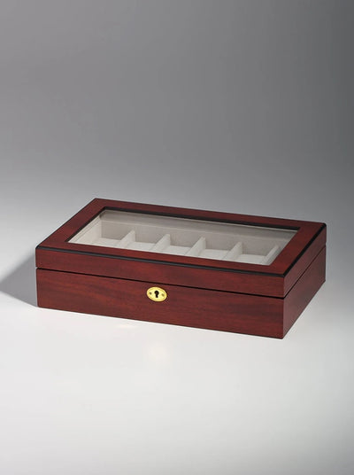 Cherry Wooden Watch Box, 12 Watch Box, Cuffed Watch Box, Clinks Australia Watch Box, Cherry Watch Boxes on Cuffed, Australia Watch Box, Watch Storage Box, Watch Display Box, 12 Slots Watch Box, Watch Boxes for 12, Cherry Watch Box, Wooden Watch Box, Cherry, Watch Boxes, CB5002, Clinks.com