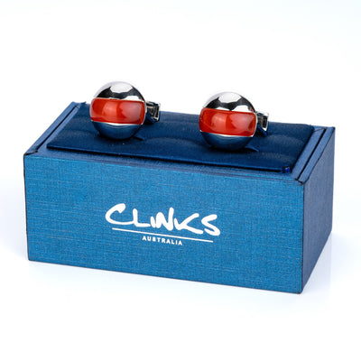 Elliptical Red Cat Eye Cufflinks, Classic & Modern Cufflinks, CL2020, Mens Cufflinks, Cufflinks, Cuffed, Clinks, Clinks Australia