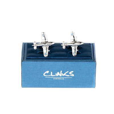 Silver Fighter Jet Plane Cufflinks