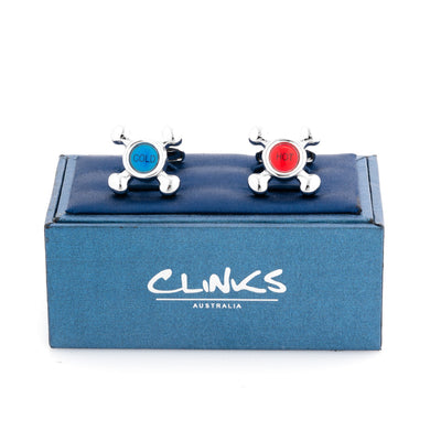 Red & Blue Hot & Cold Tap Cufflinks