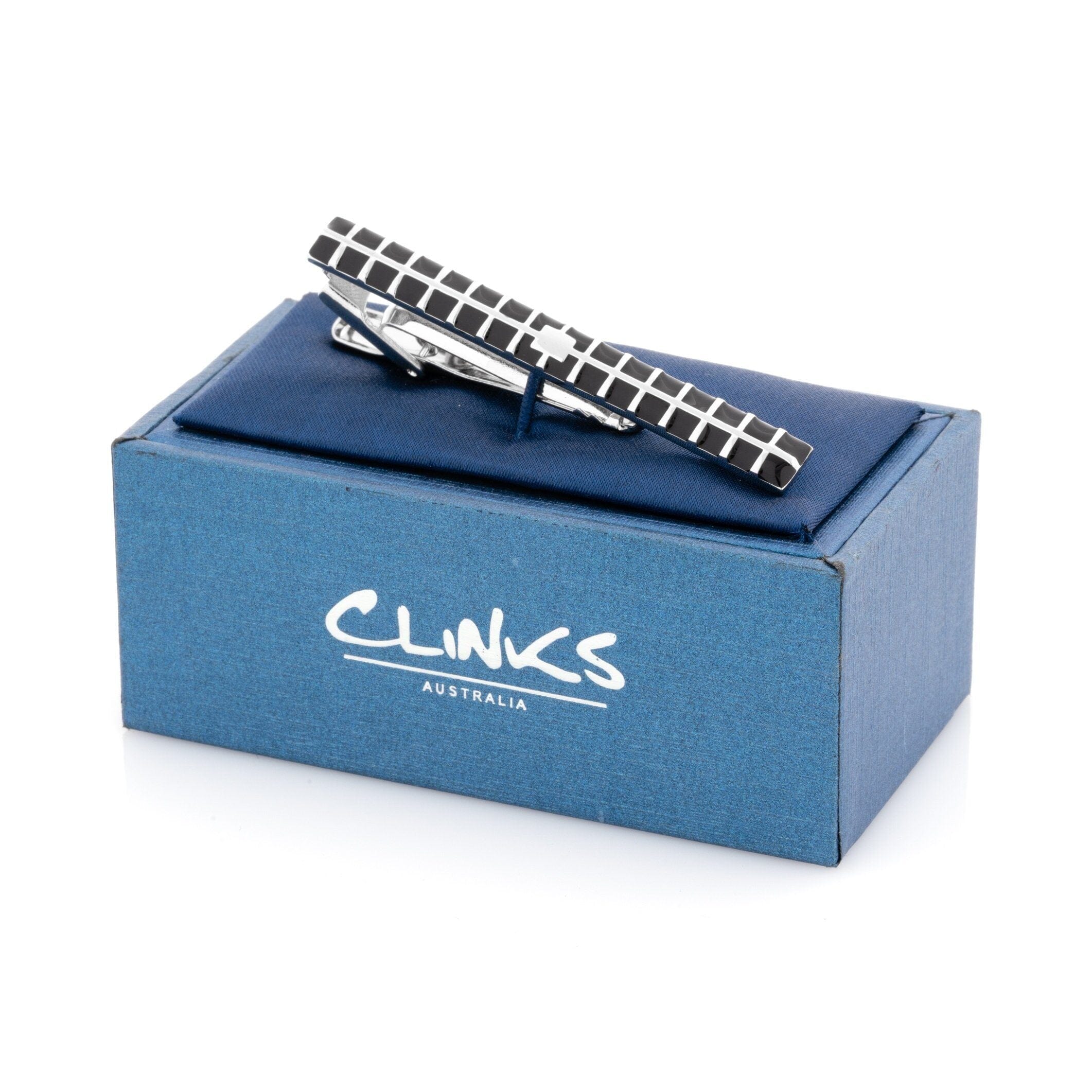 Black Multi Squares Tie Clip Tie Clips Clinks Australia 
