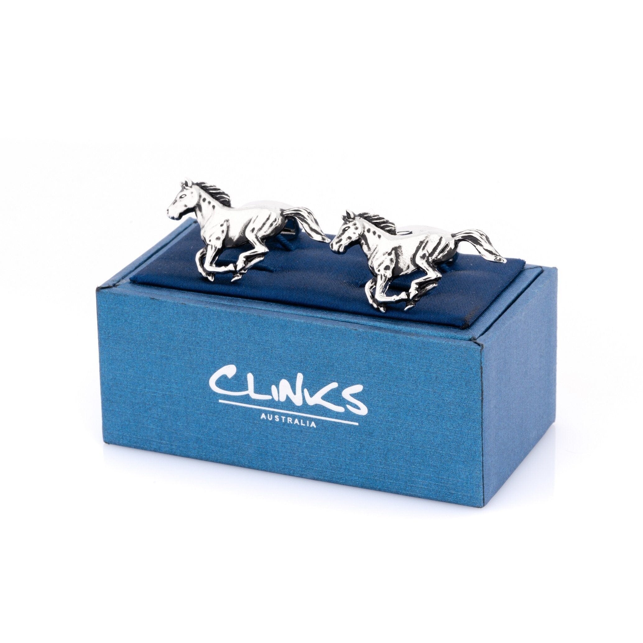 Silver Galloping Horses Cufflinks Novelty Cufflinks Clinks Australia 