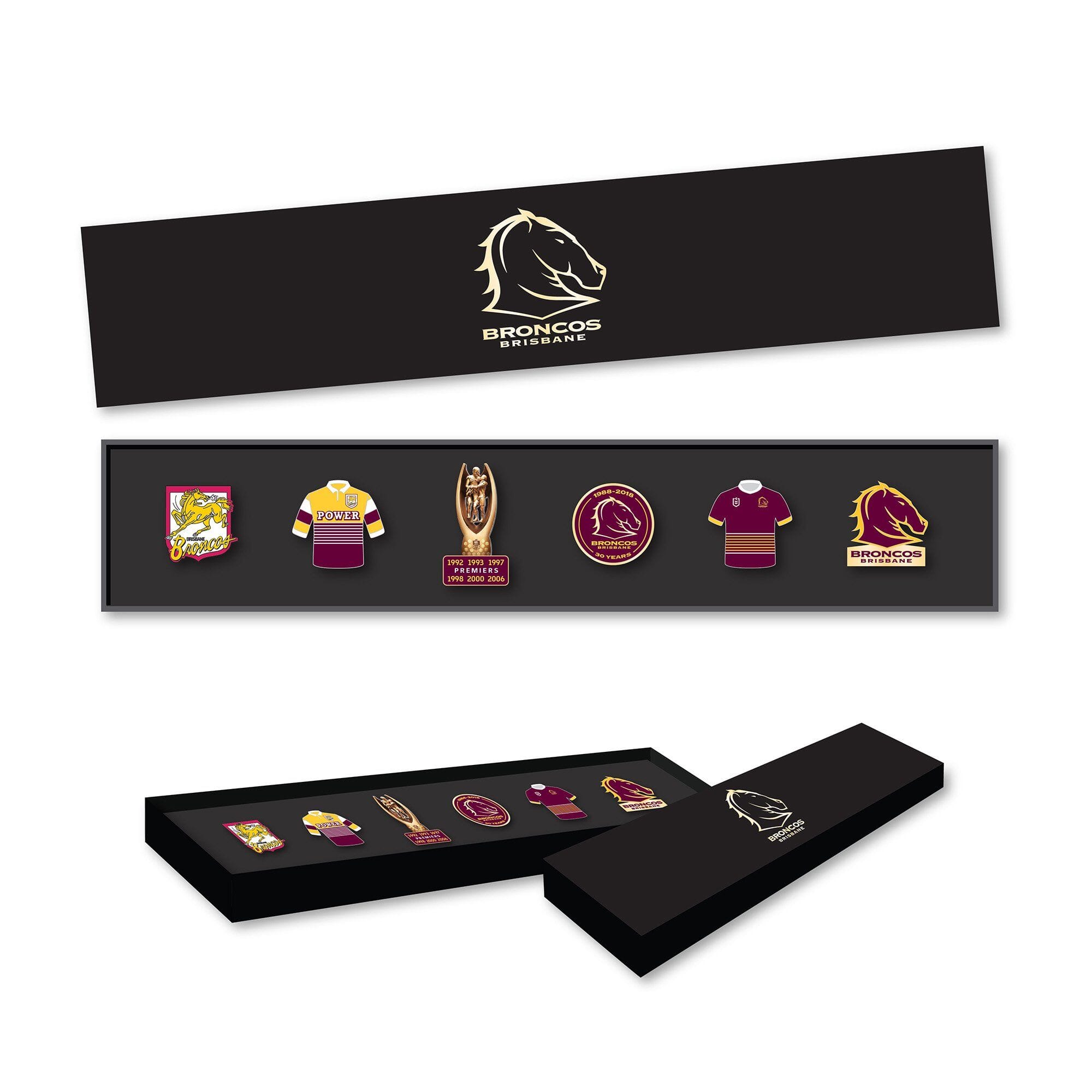 Brisbane Broncos Logo NRL Pin Set Lapel Pin Clinks 