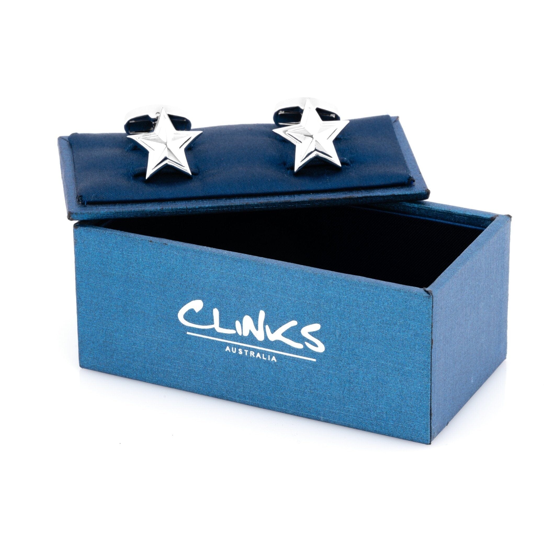 Silver Star Cufflinks Novelty Cufflinks Clinks Australia 