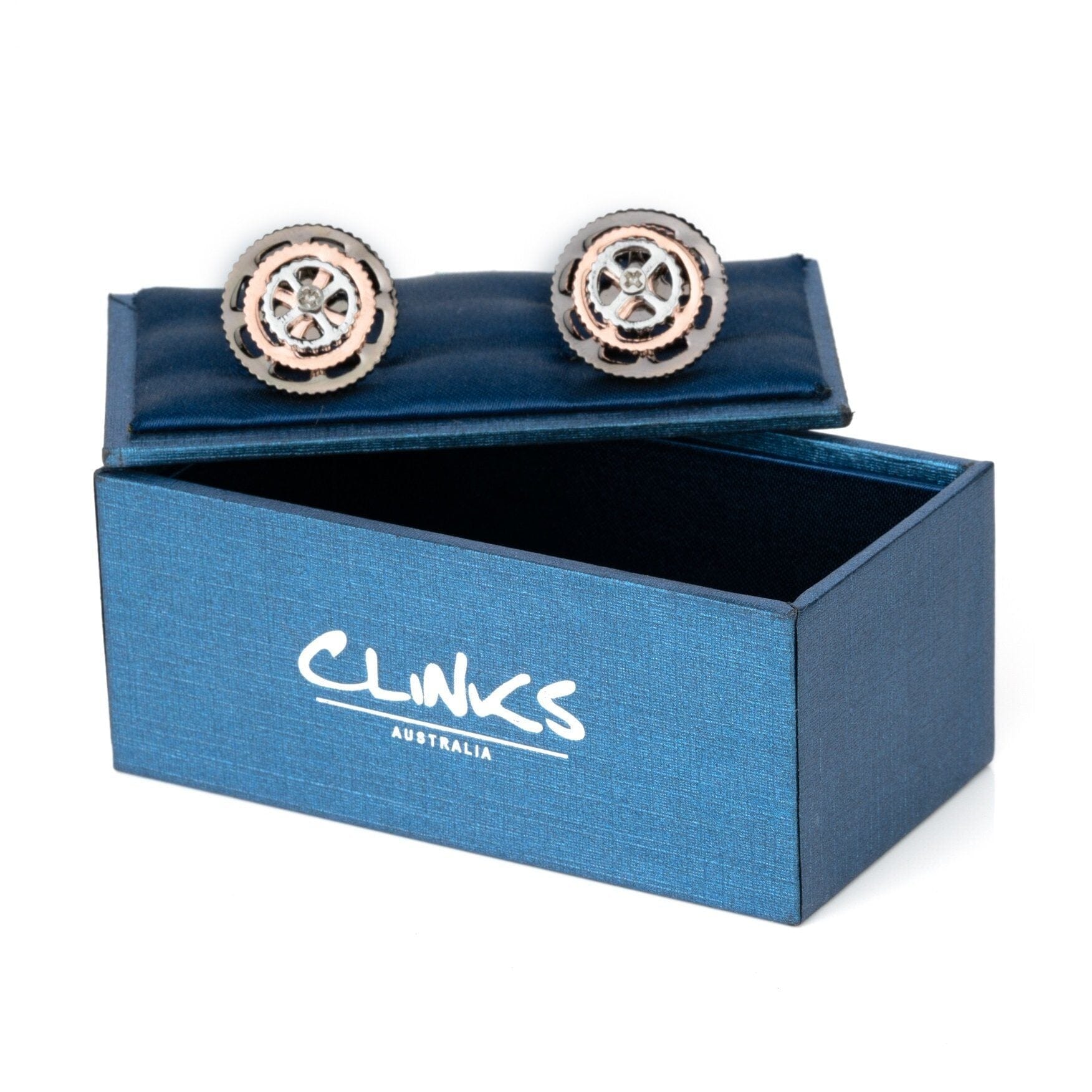 Bicycle Gear Cog Cufflinks in Gunmetal Silver Gold Novelty Cufflinks Clinks Australia 