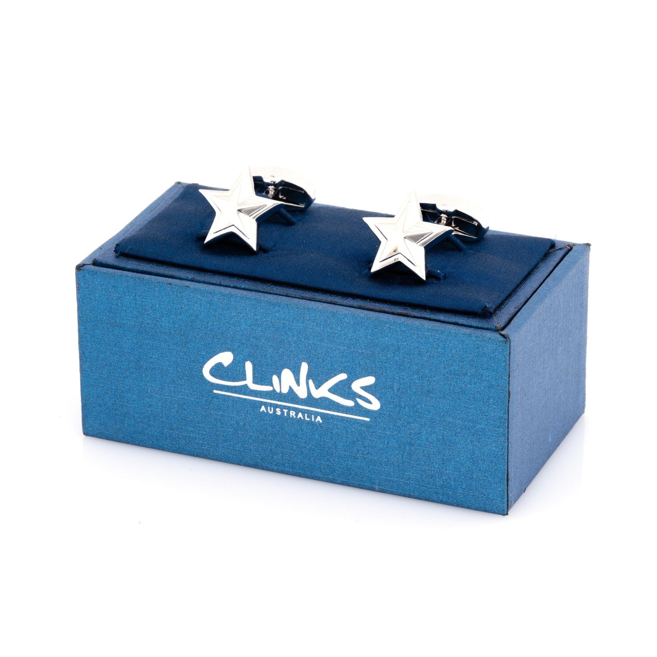 Silver Star Cufflinks Novelty Cufflinks Clinks Australia 