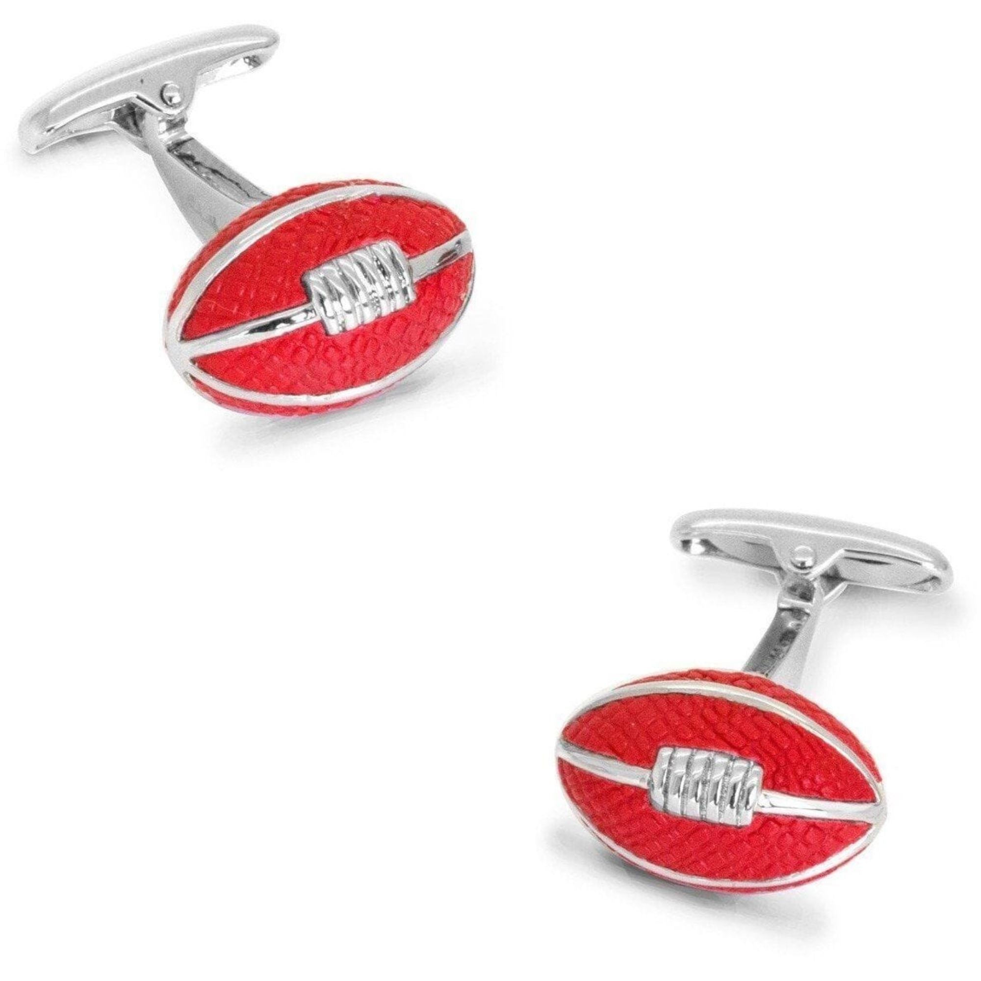 AFL Footy Red Leather Football Cufflinks Novelty Cufflinks Clinks Australia 