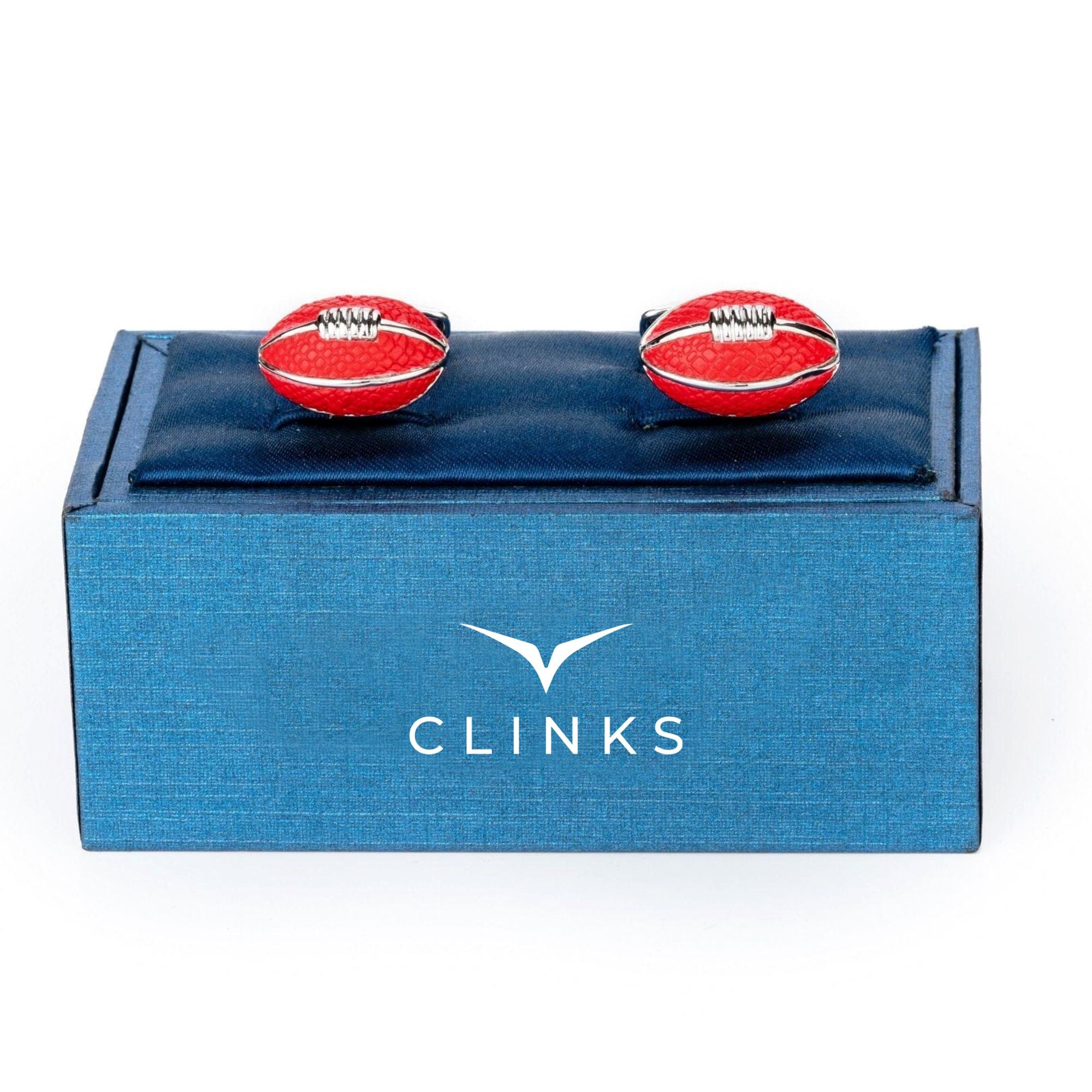 AFL Footy Red Leather Football Cufflinks Novelty Cufflinks Clinks Australia 