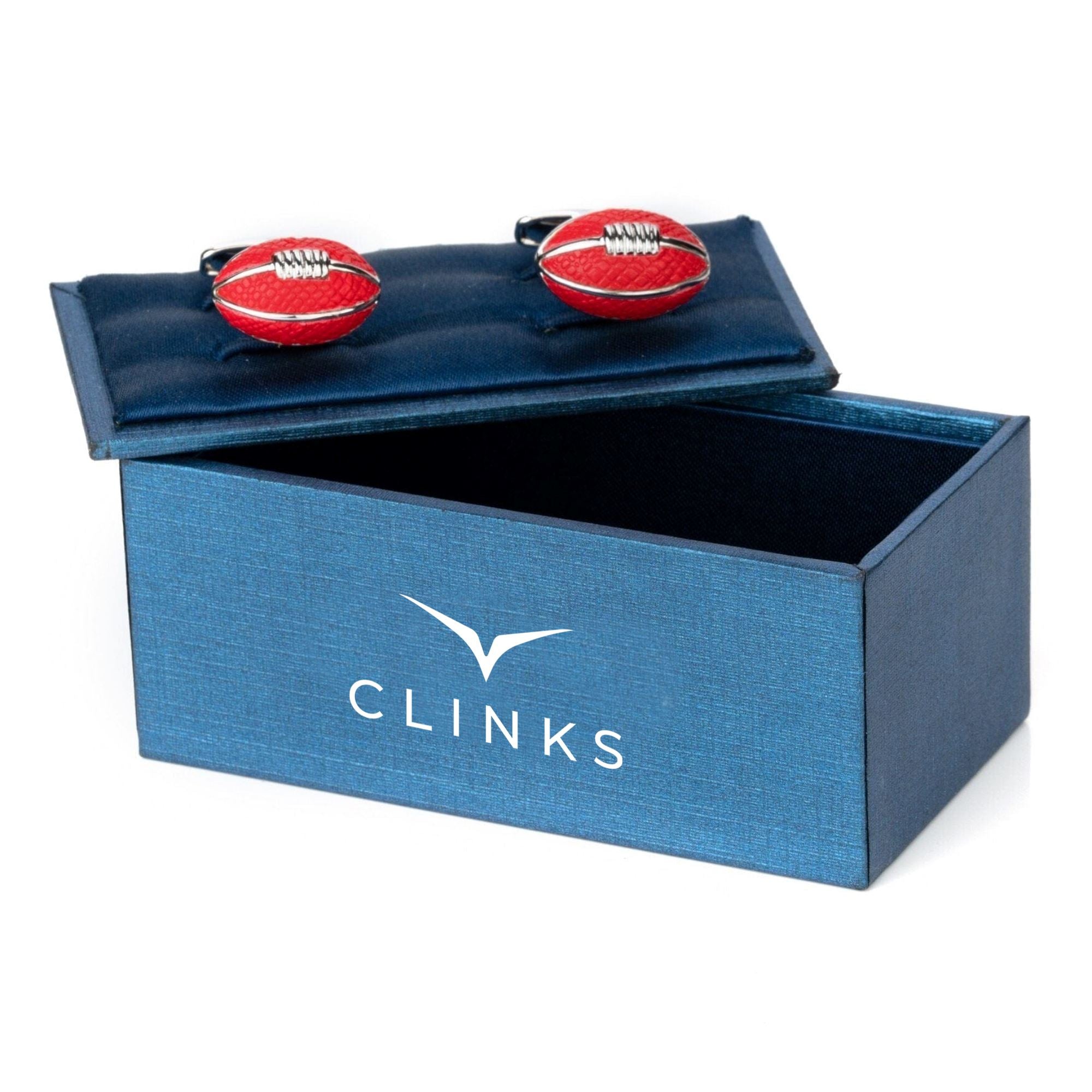 AFL Footy Red Leather Football Cufflinks Novelty Cufflinks Clinks Australia 