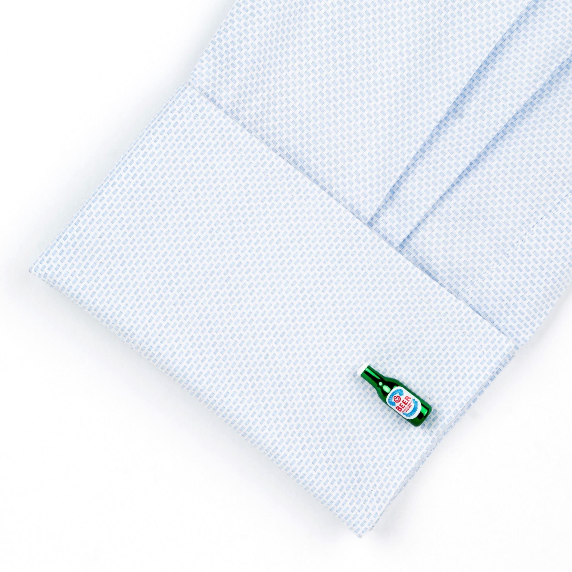 Italian Style Green Beer Bottle Cufflinks Novelty Cufflinks Clinks Australia 