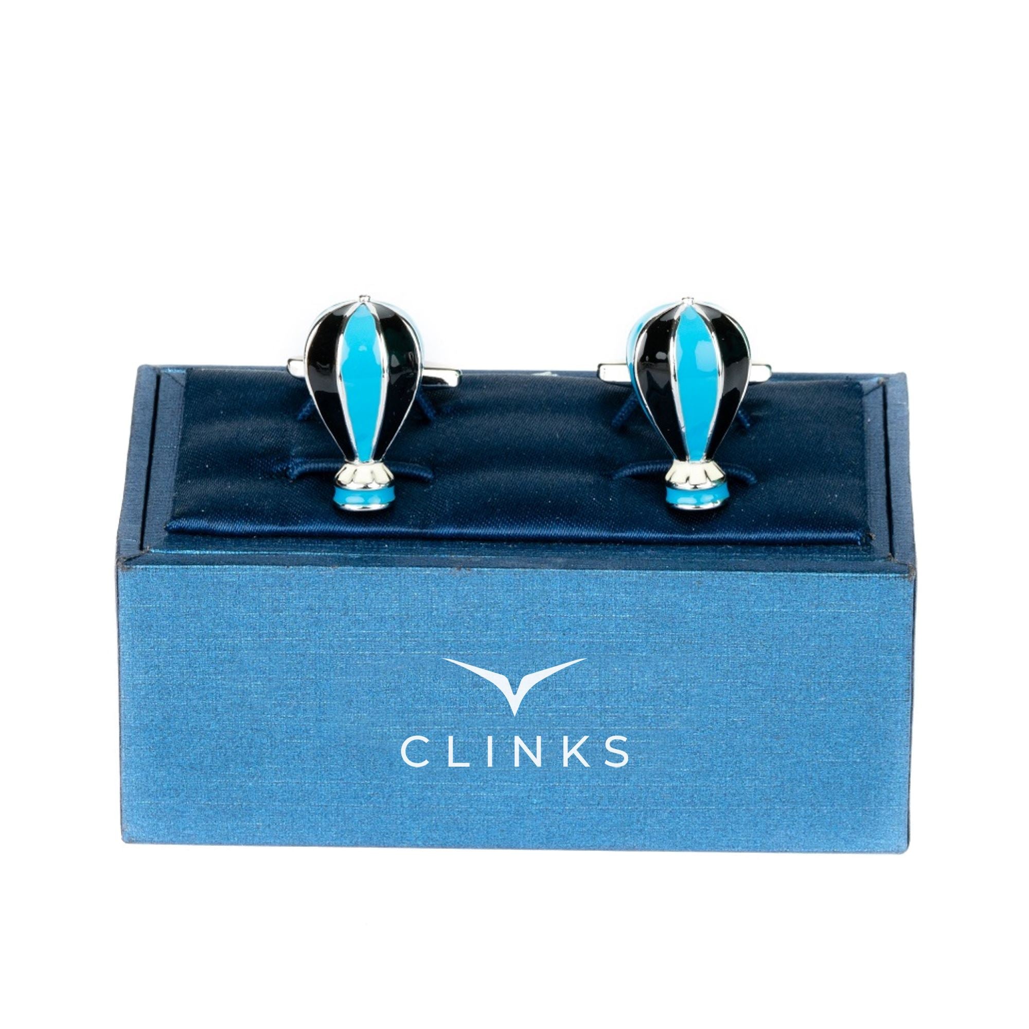 Hot Air Balloon Cufflinks Blue and Black Novelty Cufflinks Clinks Australia 