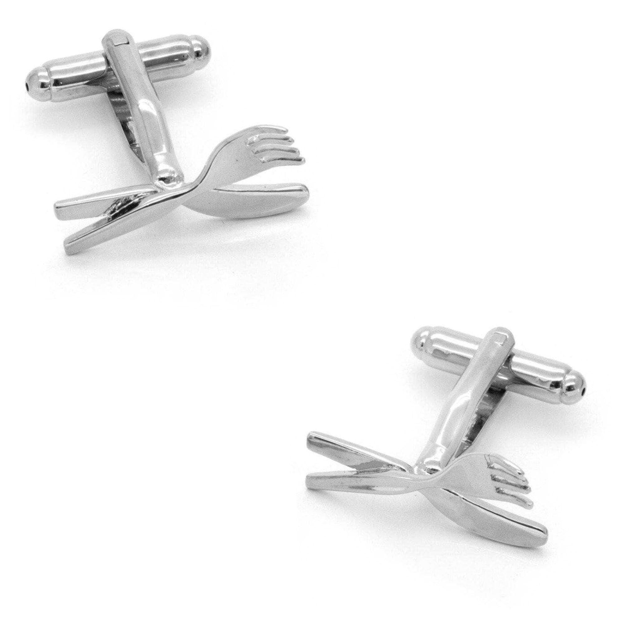 Knife and Fork Cufflinks Silver Novelty Cufflinks Clinks Australia 