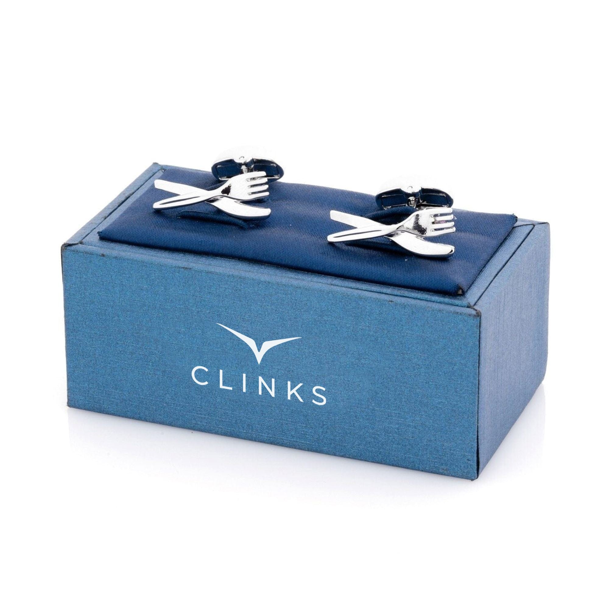 Knife and Fork Cufflinks Silver Novelty Cufflinks Clinks Australia 
