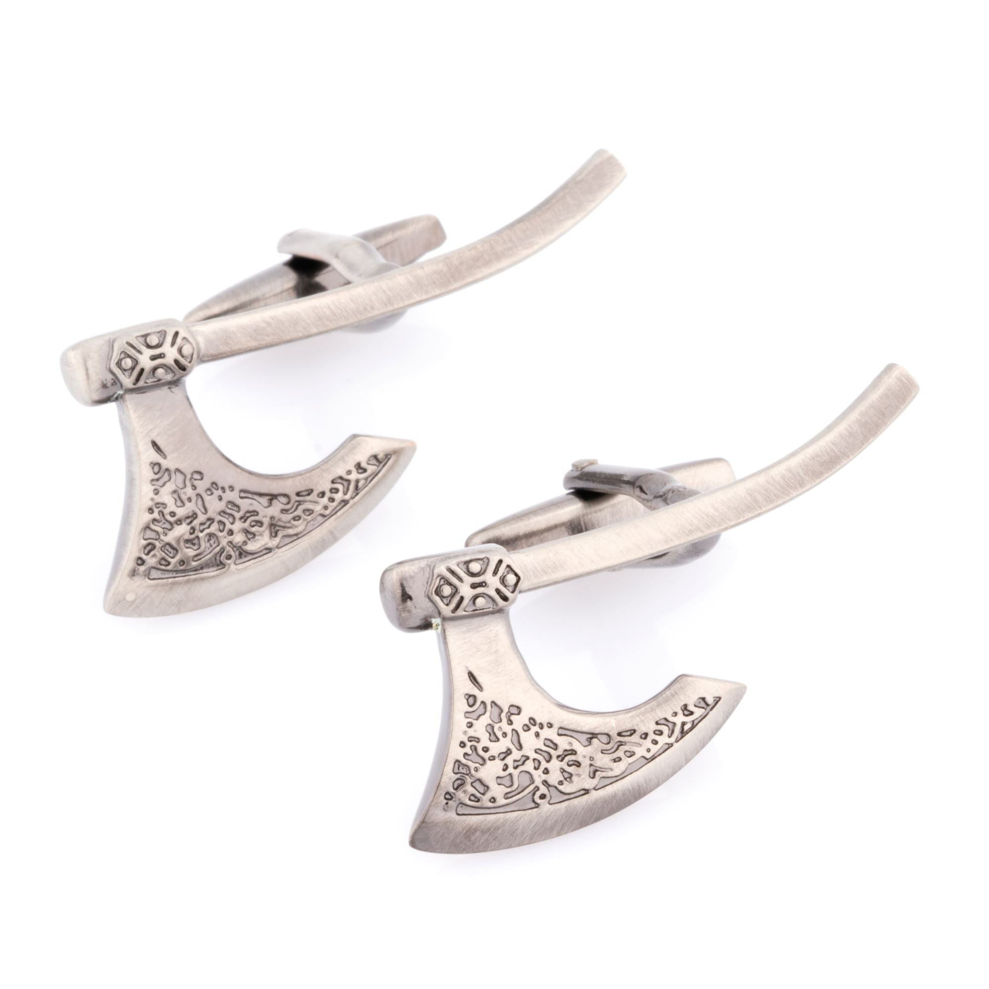 Medieval Axe Cufflinks in Burnished Silver Novelty Cufflinks Clinks Australia 