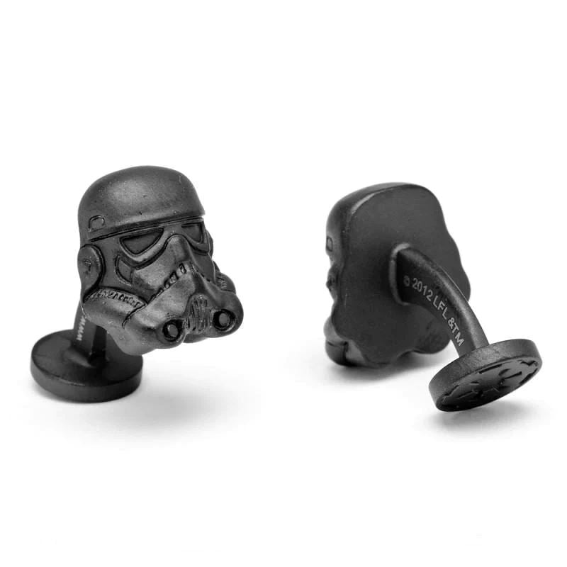 Star Wars Stormtrooper 3D Head Cufflinks in Matte Black Novelty Cufflinks Star Wars 