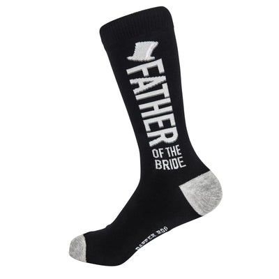 Father of the Bride Wedding Party Bamboo Socks by Dapper Roo, Father of the Bride Wedding Bamboo Socks, Dapper Roo, Socks, Black, Grey, White, Bamboo, Elastane, Nylon, Elastic, SK2009, Men's Socks, Socks for Men, Clinks.com