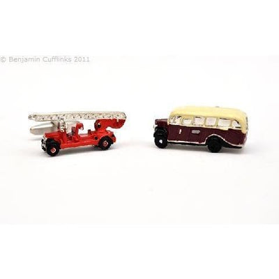 Fire Engine & Bedford Bus Cufflinks