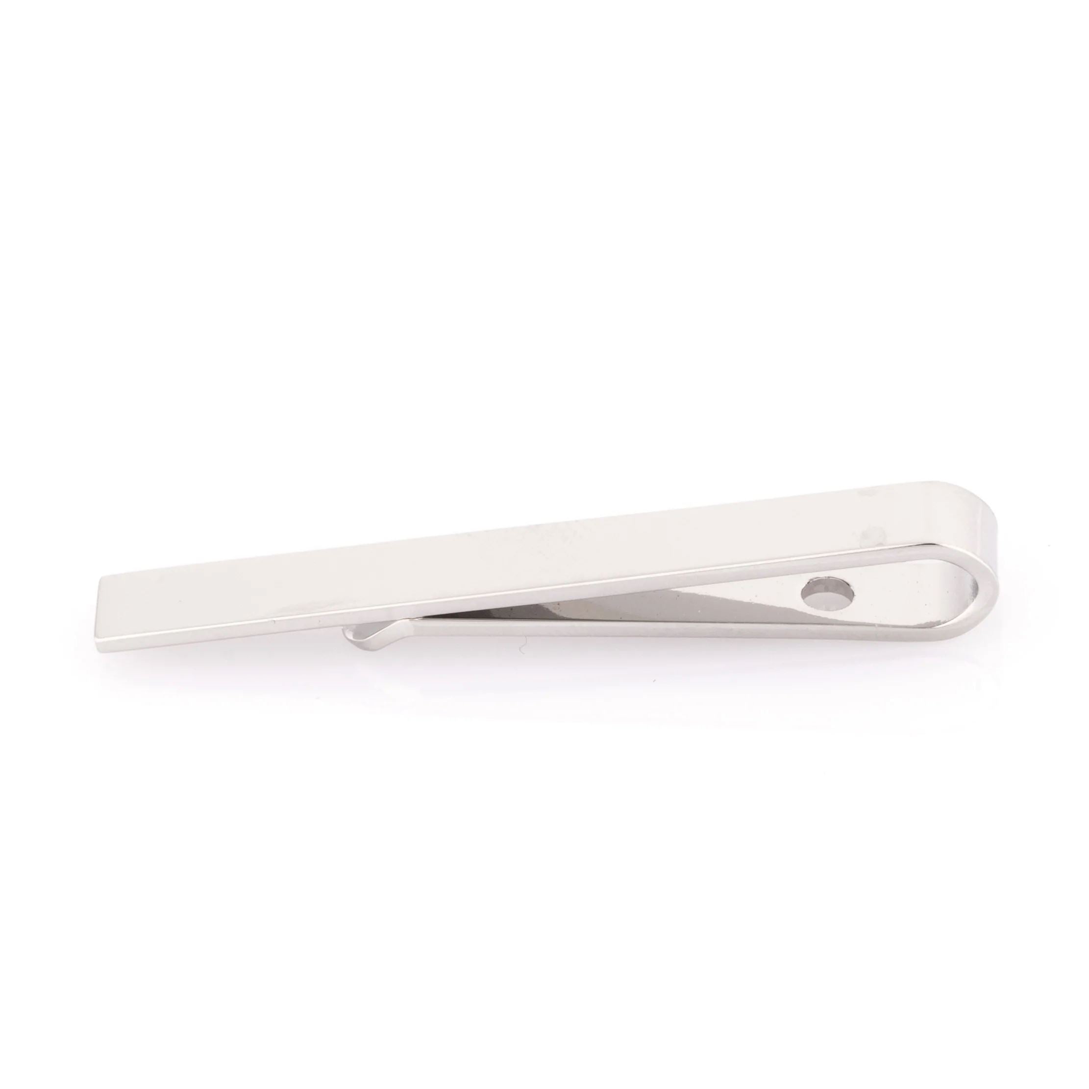 Small Shiny Silver Tie Bar 44m Tie Clips Clinks 
