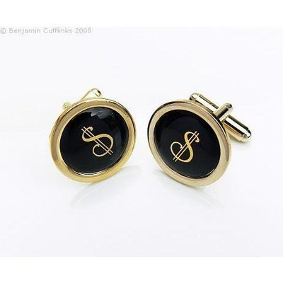 Gold Dollar $ sign cufflinks, Novelty Cufflinks, ZBC1824, Mens Cufflinks, Cufflinks, Cuffed, Clinks, Clinks Australia