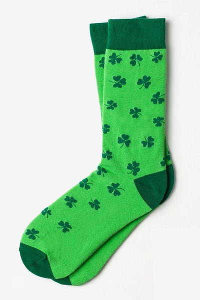 Shamrocks Sock, Socks, Green, Carded Cotton, Spandex, Nylon, SK1017, Clinks.com