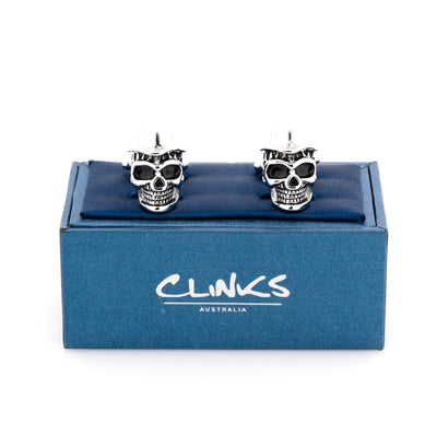 Skull with Top Hat Cufflinks