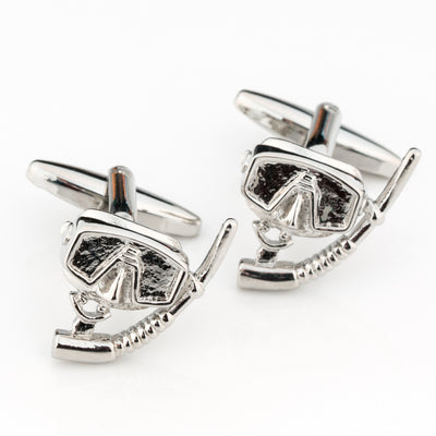 Snorkelling Mask Cufflinks Silver
