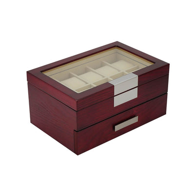 Cherry Wooden Watch Box, 20 Watch Box, Cuffed Watch Box, Clinks Australia Watch Box, Cherry Watch Boxes on Cuffed, Australia Watch Box, Watch Storage Box, Watch Display Box, 20 Slots Watch Box, Watch Boxes for 20, Cherry Watch Box, Wooden Watch Box, Cherry, Watch Boxes, CB5008, Clinks.com