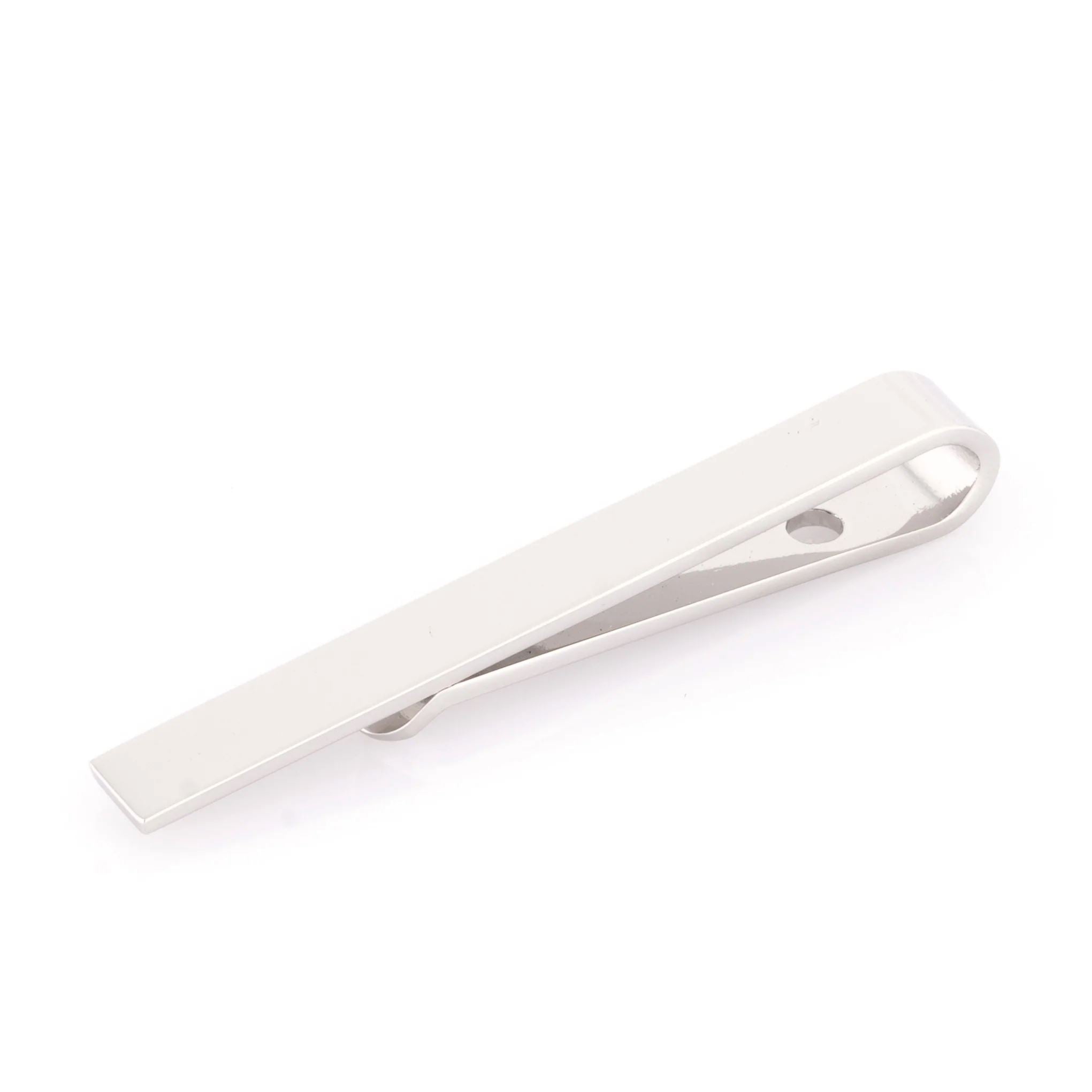 Small Shiny Silver Tie Bar 44m Tie Clips Clinks 