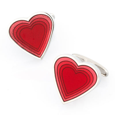 Red Heart Shaped Cufflinks