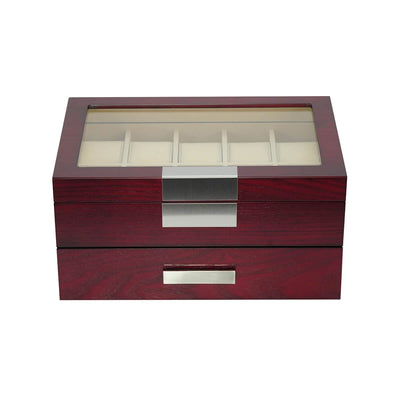 Cherry Wooden Watch Box, 20 Watch Box, Cuffed Watch Box, Clinks Australia Watch Box, Cherry Watch Boxes on Cuffed, Australia Watch Box, Watch Storage Box, Watch Display Box, 20 Slots Watch Box, Watch Boxes for 20, Cherry Watch Box, Wooden Watch Box, Cherry, Watch Boxes, CB5008, Clinks.com